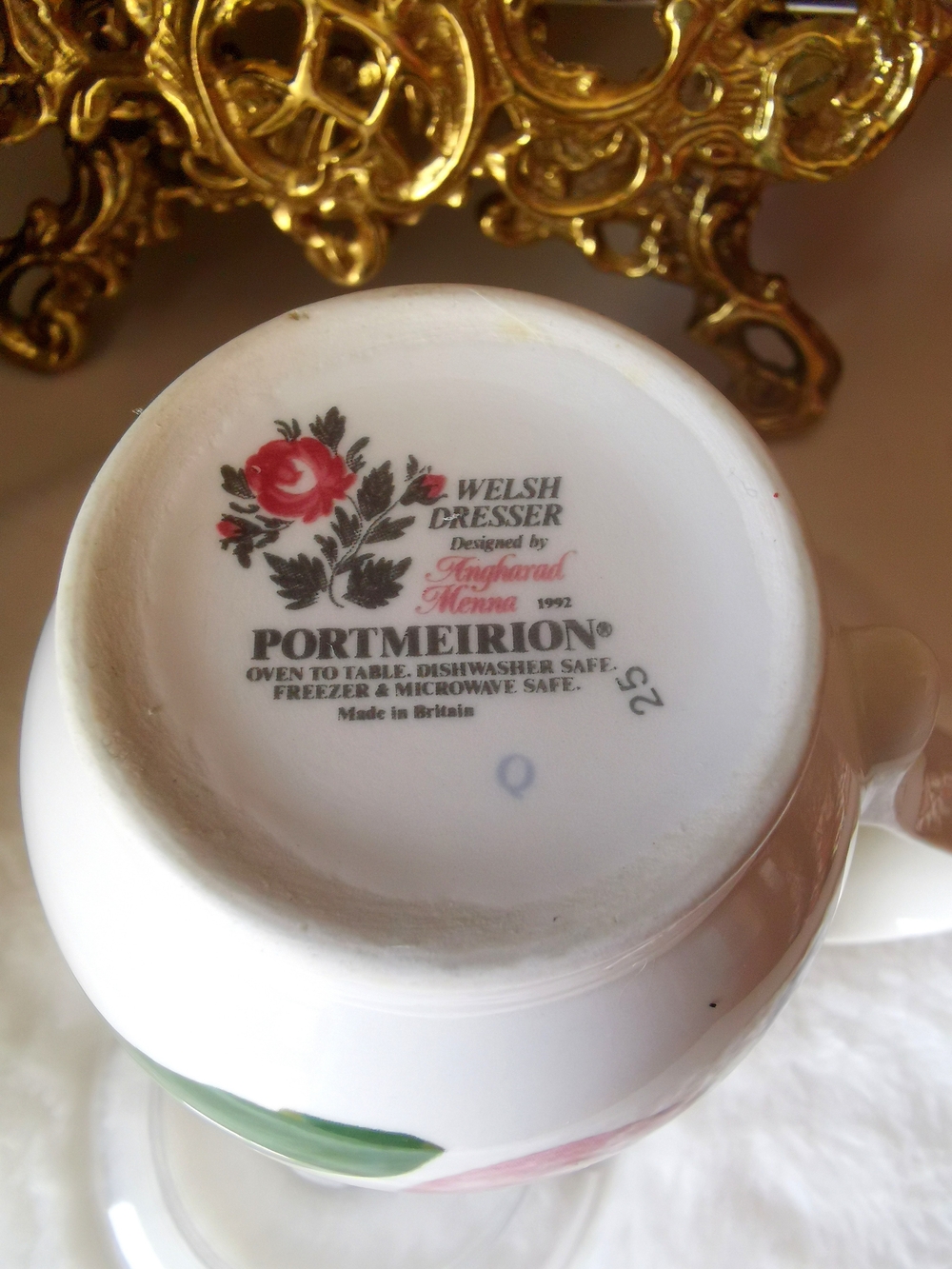 Portmeirion "Welsh Dresser" Mug with Pink Floral & Green Leaves Made In Britain - Picture 4 of 4